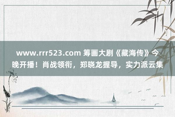 www.rrr523.com 筹画大剧《藏海传》今晚开播！肖战领衔，郑晓龙握导，实力派云集